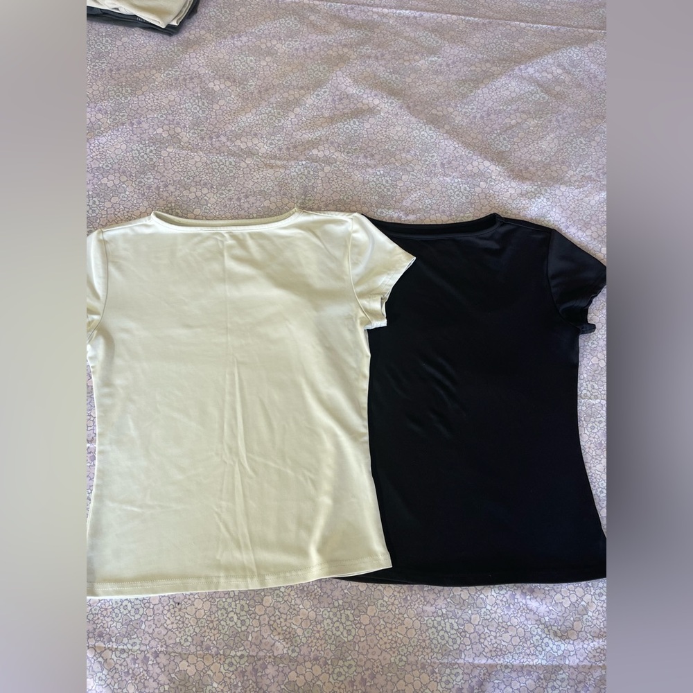 Women's Short-Sleeve Crewneck Tee — Black & Cream